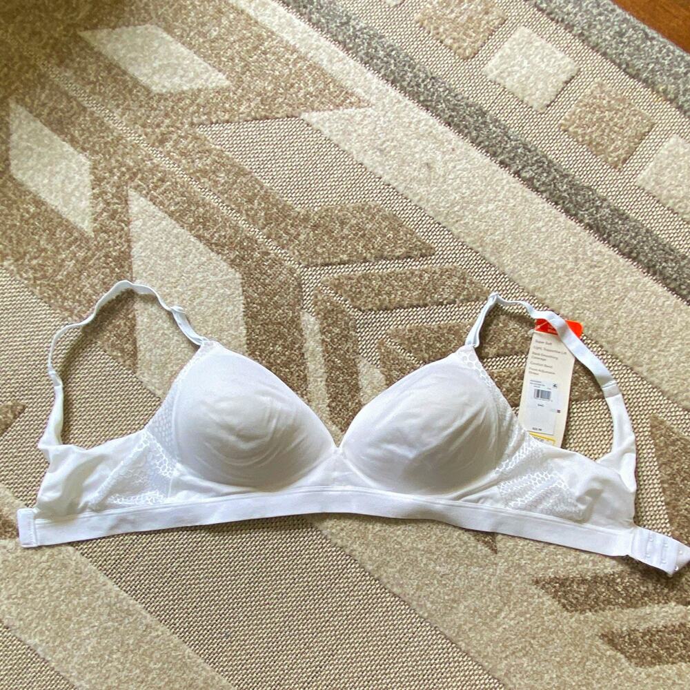 Warner's Wireless Lift Lightly Lined Bra Front-Adjust Straps 34C White